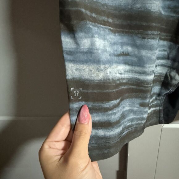 Lululemon Men T.H.E. Short Linerless 9” Sweat Wicking Stripe Blue Medium M7AAWS - Picture 4 of 6